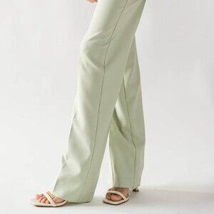 Celery Green Textured Slacks